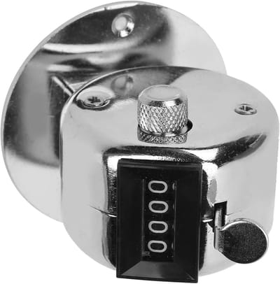 Handtelteller RVS - Teller met reset - Inventaris tellen - 4 cijfers 0-9999 - 8x6x6 cm - Metaal