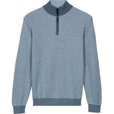 Baileys Trui Half Zip Two-Tone Jacquard Allover Plated Riviera Blue / male