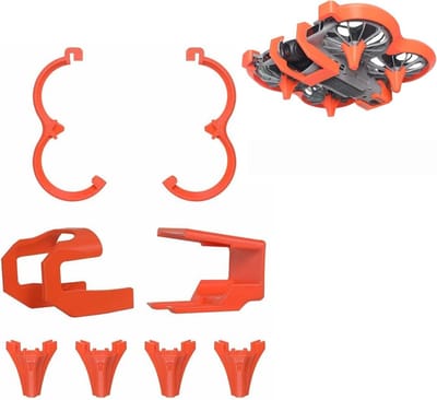3-in-1 Anti-Collision Beschermingsset voor Drones, Inclusief Propellerbescherming, Landingsgestel en Gimbalbumper, Geschikt voor DJI Neo 2 Accessoires (Oranje)