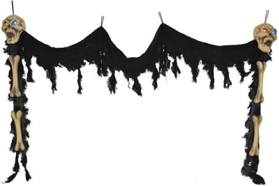 Deurdecoratie skelet met licht 340 cm | Decoratie Halloween