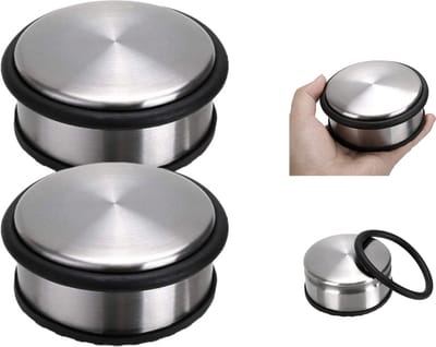 2x PD® deurstopper RVS - 1,1KG - Voor binnen en buiten - Deurbuffer Ø10,5 x 4,5 cm