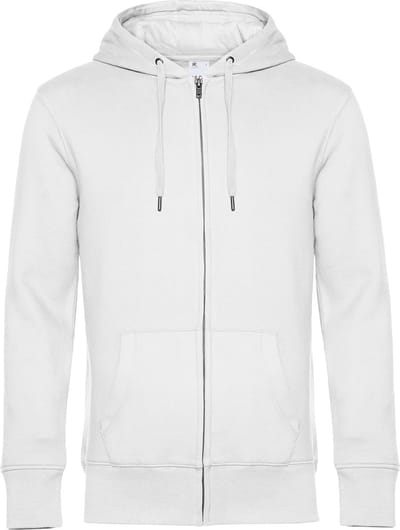 KING Zipped Hooded Sweatshirt B&C Collectie maat S Wit