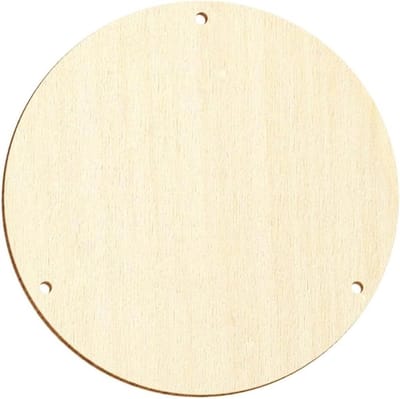 Houten schijf 3 gaten - Knutselcirkel decoratie - Decoratie knutselen - Gelaserd met bruine rand - 13 cm breed