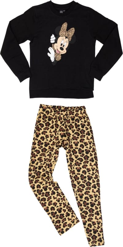 Disney Minnie Mouse Set - Loungepak / Vrijetijdspak - Panter - Katoen - Maat 98/104