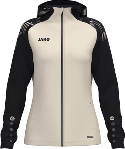Jako Sonic Jas Met Kap Dames - Off White / Zwart | Maat: 38/40