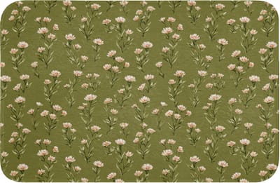 Badmat 60x40 cm - Antislip - Landelijk - Bloemen - Groen - Badmatten voor badkamer - Badkamermat - Douchemat - Badkamer mat