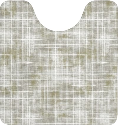 WC mat met uitsparing 55x60 cm - Antislip - Linnen - Patroon - Groen - Toiletmat met uitsnijding - Vloermat - Douchemat - Toilet tapijt - Toiletmatten