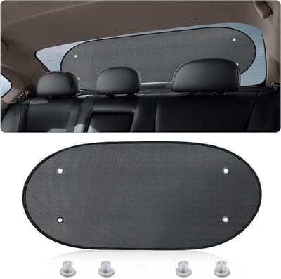 Vouwbare Zonnebescherming voor Achterruit van de Auto met Suction Cups, UV-bescherming en Gaasontwerp, 100x40cm, Ideaal voor Kinderen en Hittebestendigheid
