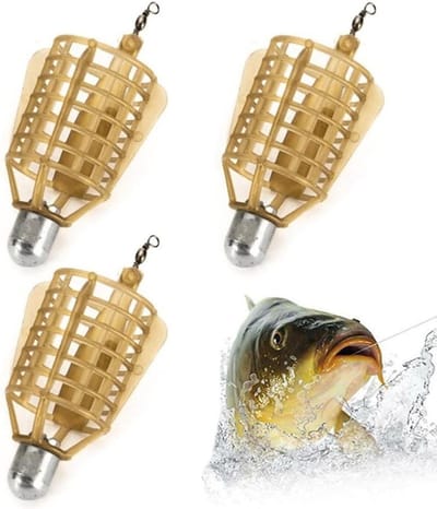 Karper Visaas Feeder - Lokken Houder Val - Vissen Kooi Mand - 30g Gewicht - 4.2 x 9.5cm - Geel