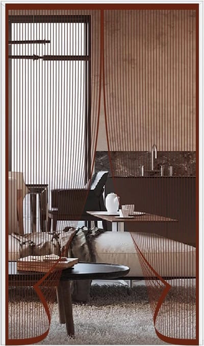 Deurgordijn - Hordeur Vliegendeur - Insecten Buiten Houden - Automatisch Sluitend - 120x220cm - Bruin