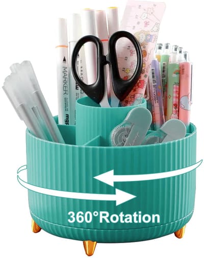 Unyqoos ® Bureau-organizer met 360 graden rotatie en vijf handige sorteervakken voor diverse accessoires
