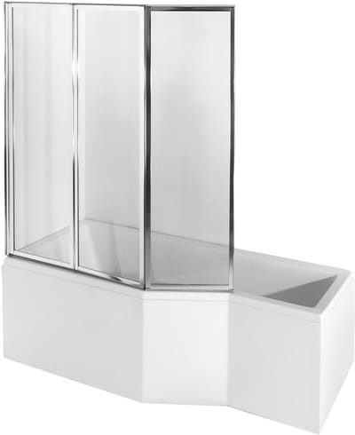 Badland INTEGRA bad met douchewand 150 x 75 cm links wit met acrylpaneel