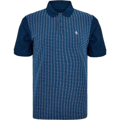 Original Penguin Geborduurd poloshirt voor heren met normale pasvorm (Yale Blauw)