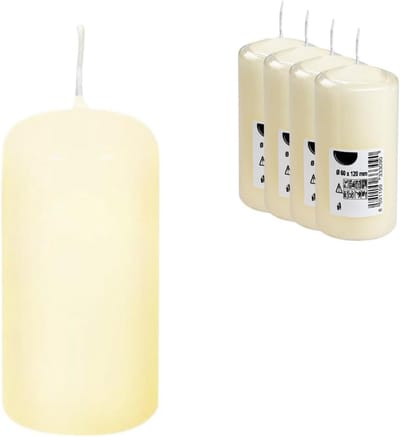 Luxe Stompkaarsen Champagne - 4 stuks Ø 6 cm - Brandduur 30 uur voor Sfeer en Decoratie