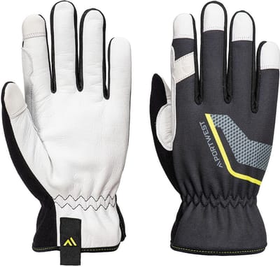 Portwest Stretch lederen handschoen - Zwart - L