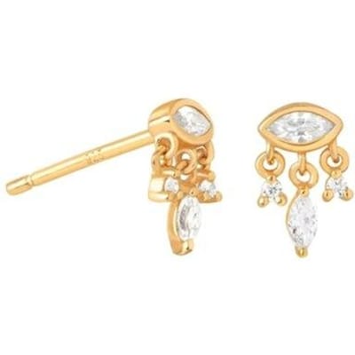 Boako Echt Zilver 925 Oorbel Trend Oorbellen Voor Vrouwen Wit Groen Kristal Stud Oorbellen Pendientes Sieraden Kolczyki beige