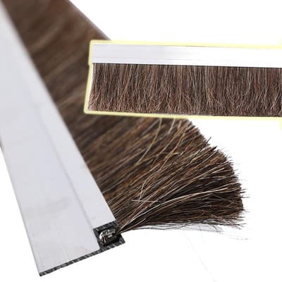 Borstelafdichting Deur - Tochtstopper - Tocht Buiten Houden - Paardenhaar Borstel - 39 Inch - Zwart