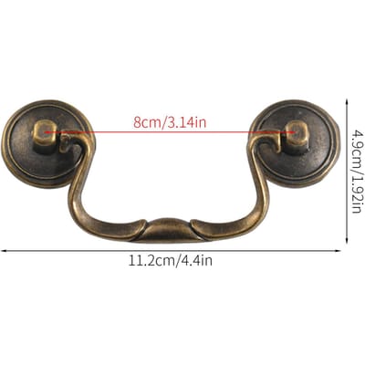 1set Antiek Brons Handvat met schroef Vintage Trekker Legering Knop Kast Lade Kledingkast Deur Meubels Oud Chinees Eenvoudig bronze