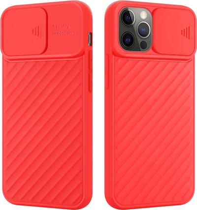 Cadorabo Hoesje geschikt voor Apple iPhone 12 / 12 PRO in MAT ROOD - Beschermhoes van flexibel TPU-silicone en met camerabescherming Case Cover Etui