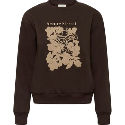 Kaffe KAroseanne Sweat Dames Trui - Coffee Bean