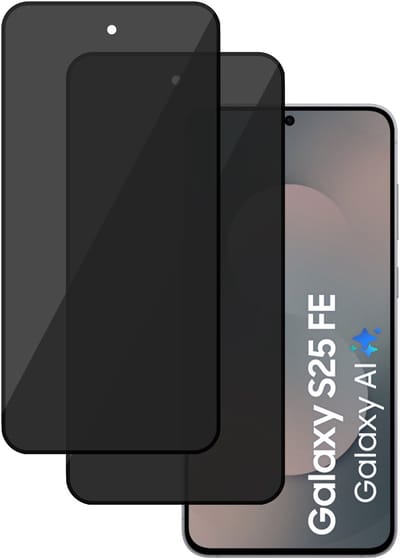2x TechNow Privé Screenprotector geschikt voor Samsung Galaxy S25 FE Screenprotector - Privacy Beschermglas - Rounded - Privacy Proteqt+