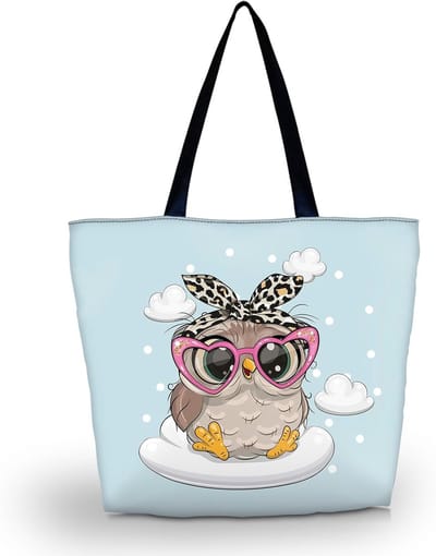 Vouwbare Stoffen Tas met Kattenprint, Ideaal voor Winkelen, 43 x 35 x 10 cm, Lichtgewicht en Duurzaam