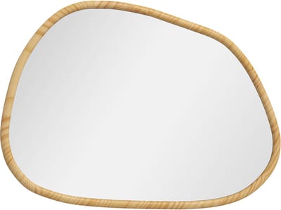 Asymmetrische wandspiegel - organische spiegel - badkamerspiegel hout - Anti-roest - modern - decoratief - Badkamer - 80x60 cm - 1 stuk - Hout