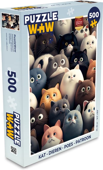 Puzzel Kat - Dieren - Poes - Patroon - Jongen - Meisje - Legpuzzel - Puzzel 500 stukjes