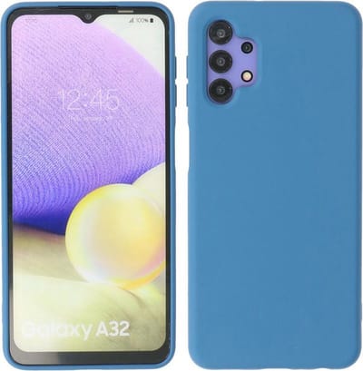 Hoesje Geschikt voor Samsung Galaxy A32 4G - Fashion Telefoonhoesje Backcover - Siliconen Hoesje - Navy