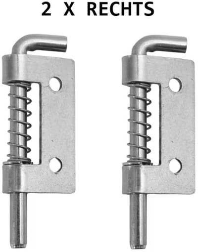 Han-Bar® 2 stuks rechter roestvrijstalen veerbelaste vergrendelingspinnen voor raam- en kastscharnieren, veiligheidsdeurbouten en bevestigingsgrendels voor huishoudelijk hang- en sluitwerk.