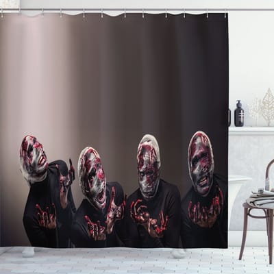 ABAKUHAUS Douchgordijn 175x180 cm – Zwart, 100% Polyester