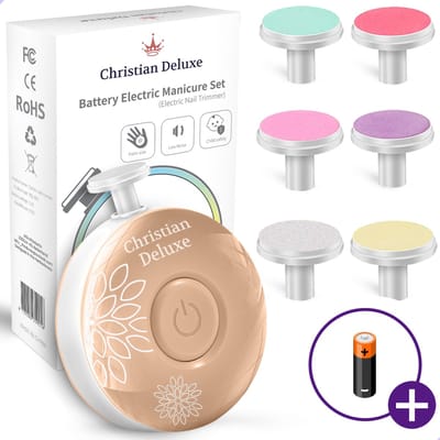 AROSOLA® Elektrische Baby Nagelvijl - Baby Manicure Set - Veilig Nageltjes Vijlen - 6 Opzetstukken - Fluisterstil - Mokka Bruin
