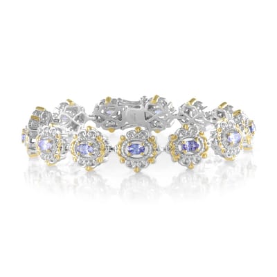 Cavill - Zilveren armband met 13 ovale Tanzanieten 2,69 ct - 925 sterling zilver met palladium - elegante dames armband - stijlvol en tijdloos