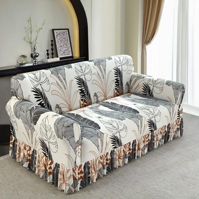 1 stuk stretch print bankhoezen met rok, elastische bankfauteuilhoes voor woonkamer, meubelbeschermer, bankhoes, woondecoratie 1 seat(90-140cm)