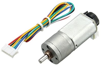DC Motor - Gelijkstroommotor Tandwielmotor - Robotica Projecten - Met Encoder - 6V 270RPM - Zilver