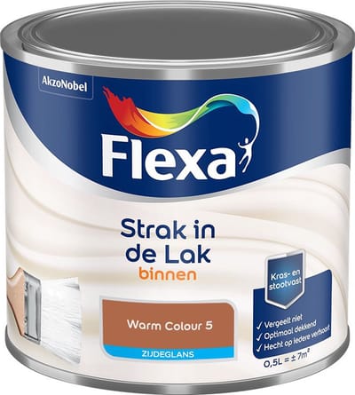 Flexa - Strak In De Lak Binnenlak Zijdeglans - Warm Colour 5 - Mengverf - 500 Ml