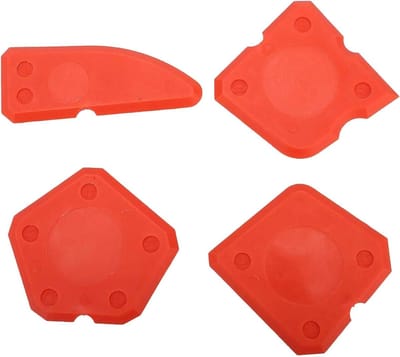 Glasschraper Set - Reinigingsgereedschap - Oppervlakken Schoonmaken - Veelzijdige Randen - 4 Stuks - Rood