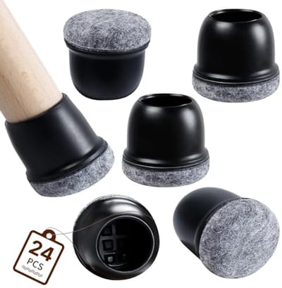Vloerbeschermers voor stoelen - 24 stuks silicone caps voor hardhout, tegels en laminaatvloeren