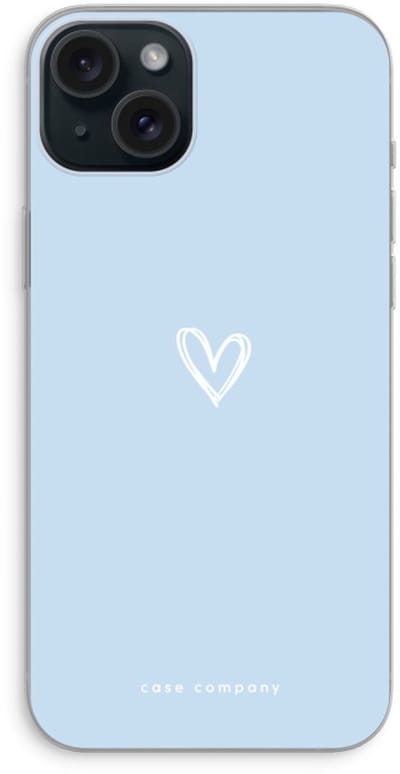 Case Company® - Hoesje geschikt voor iPhone 15 Plus hoesje - Klein Hart Blauw - Soft Cover Telefoonhoesje - Bescherming aan alle Kanten en Schermrand