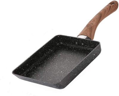 Omeletpan - Japanse pan - Ontbijt Maken - Maifan Steen Coating - 16 x 18 cm - Zwart
