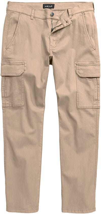 Men Plus - Heren - Cargobroek Buik-Fit Straight Fit - Zand - Maat 70