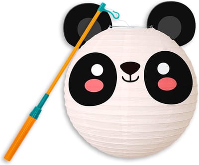 LUQ - Panda - Lampion - Sint Maarten - Lampionstokje - Met Lichtje - Dieren - TrekLampion - Papier - Kind - 1 Stuk