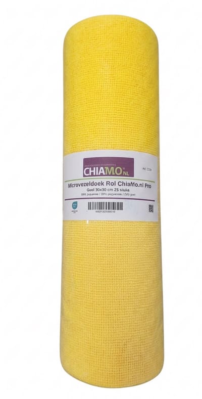Microvezeldoek Rol ChiaMo.nl Pro Geel 30x30 cm (25 stuks)