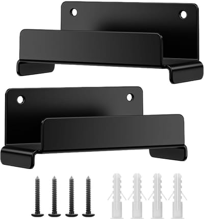 Ladder opberghaken - Wandrek organizer - Gereedschap opbergen - Zware stalen constructie - 15 x 8 x 7 cm - Zwart