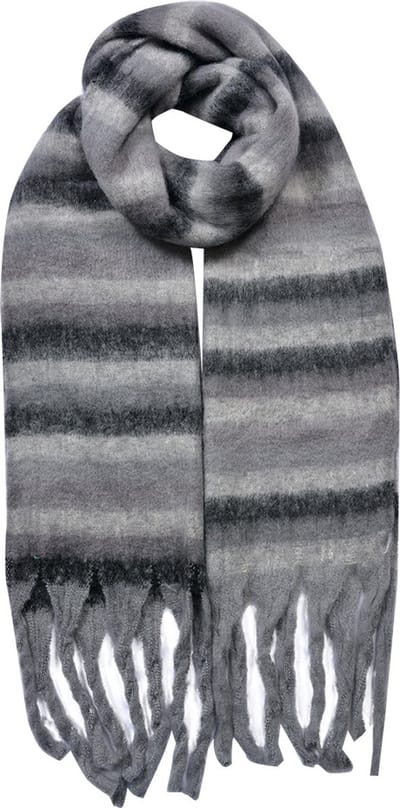 Clayre & Eef Wintersjaal Dames 39x200 cm Grijs Synthetisch