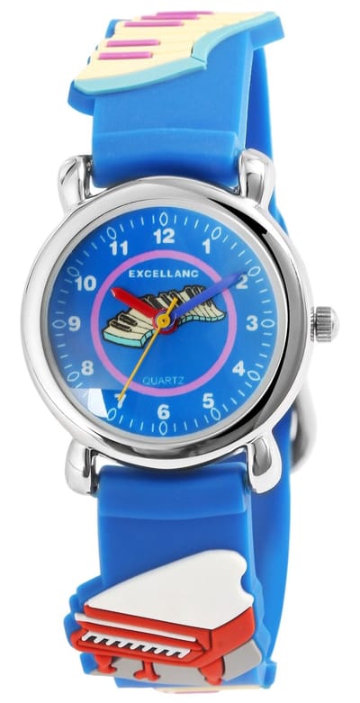 EXCELLANC Excellanc kinderhorloge zilverkleurig, Mineralglas