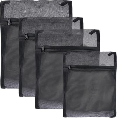 SnelShoppen - 5 Stuks Maten Rectangulaire Rits Mesh Waszakken | Bescherming voor Jassen en Donsjassen | 100% Polyester, Duurzaam en Milieuvriendelijk