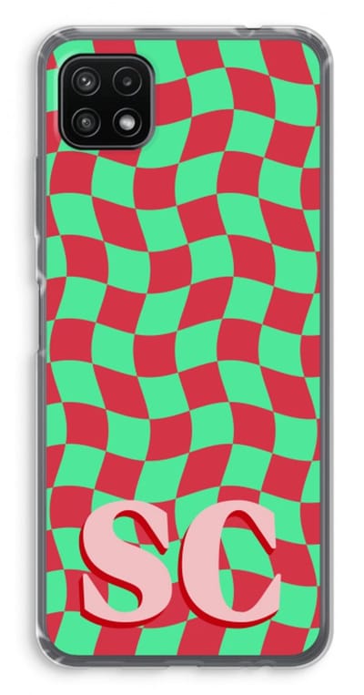 Gepersonaliseerd - Case Company® - Hoesje geschikt voor Samsung Galaxy A22 5G hoesje - Grid Monogram - Soft Cover Telefoonhoesje - Bescherming aan alle Kanten en Schermrand