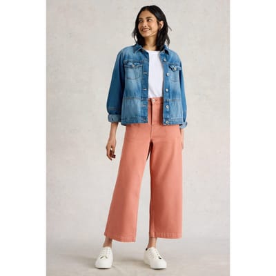 White Stuff Tia Wide Leg Crop Jean Mid Orange Maat: 10 SHORT | Wijde Broeken Outlet | Dames | Oranje