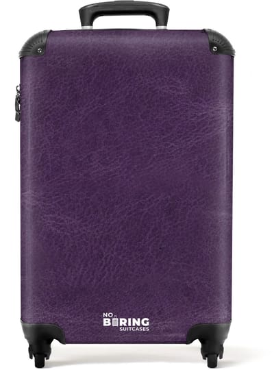 NoBoringSuitcases.com - Koffer - Lederen look aubergine paars - Past binnen 55x40x20 cm en 55x35x25 cm - Trolley handbagage - Valiezen met wieltjes volwassenen - Reiskoffer op wielen - Rolkoffer lichtgewicht